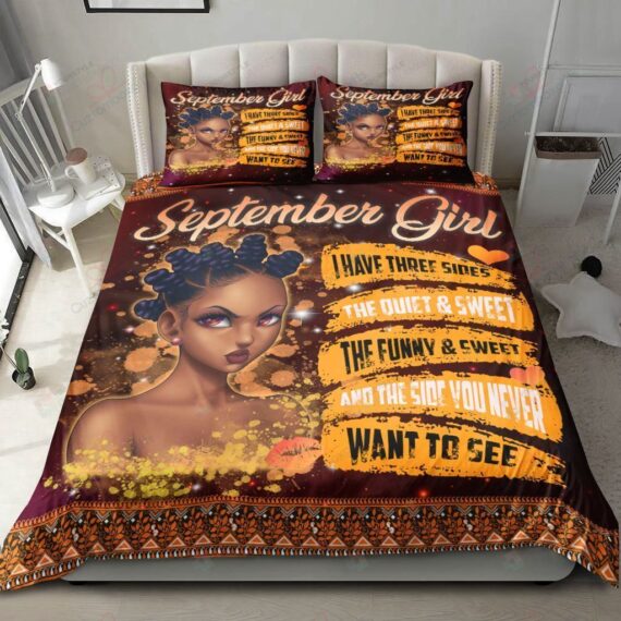 Personalized Bedding Set - Black September I Have Three Sides Spread Included 1 Soft Duvet Cover or Quilt and 2 Lightweight Breathe Pillowcases