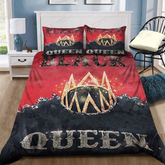 Personalized Bedding Set - Black Wearing Golden Crown Spread Included 1 Soft Duvet Cover or Quilt and 2 Lightweight Breathe Pillowcases
