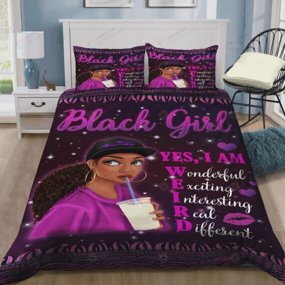 Personalized Bedding Set - Black Yes I Am Woderful Exciting Interesting Real Different Cotton Spread Included 1 Soft Duvet Cover or Quilt and 2 Lightweight Breathe Pillowcases