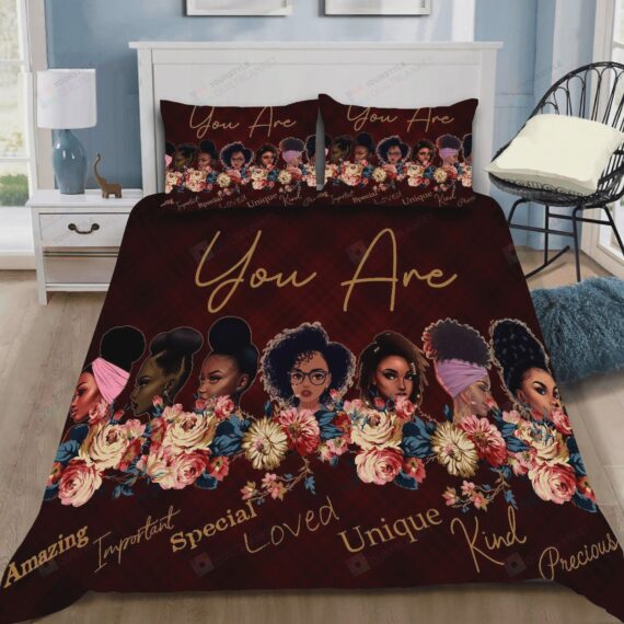 Personalized Bedding Set - Black You Are Amazing Important Cotton Spread Included 1 Soft Duvet Cover or Quilt and 2 Lightweight Breathe Pillowcases