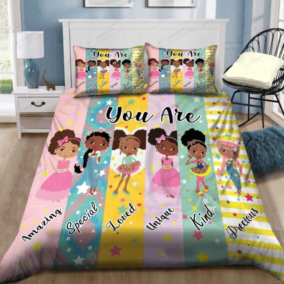 Personalized Bedding Set - Black You Are Amazing Spread Included 1 Soft Duvet Cover or Quilt and 2 Lightweight Breathe Pillowcases