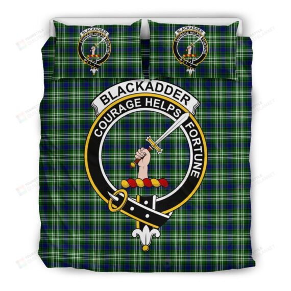 Personalized Bedding Set - Blackadder Clan Badge Tartan Cotton Spread Included 1 Soft Duvet Cover or Quilt and 2 Lightweight Breathe Pillowcases