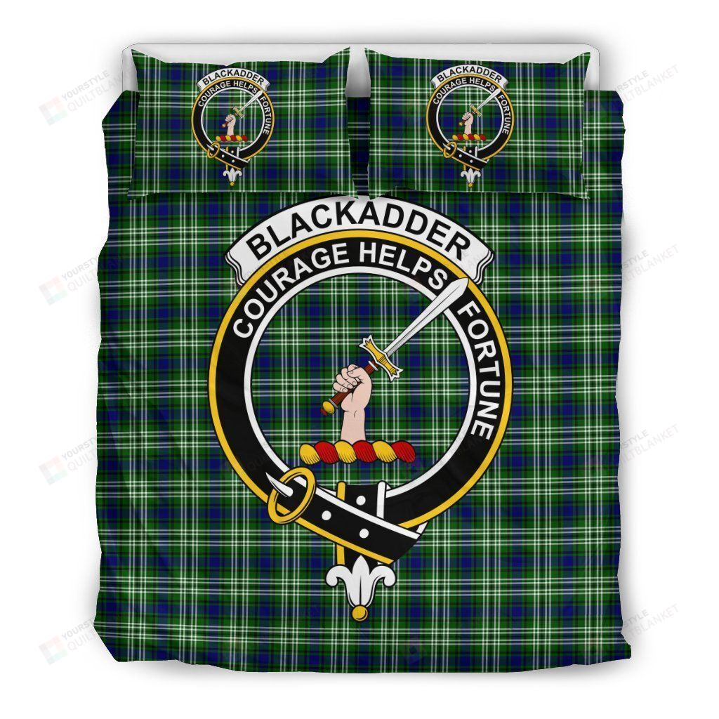 Personalized Bedding Set - Blackadder Clan Badge Tartan Cotton Spread Included 1 Soft Duvet Cover or Quilt and 2 Lightweight Breathe Pillowcases