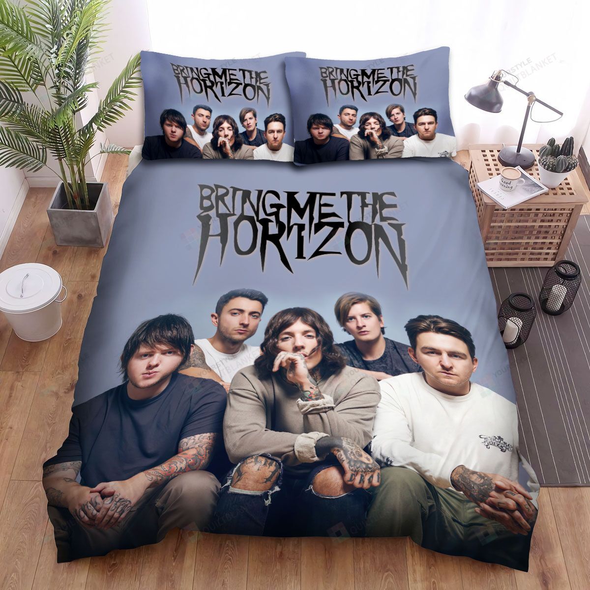 Personalized Bedding Set - Bring Me The Horizon Image Of Members Spread Included 1 Soft Duvet Cover or Quilt and 2 Lightweight Breathe Pillowcases