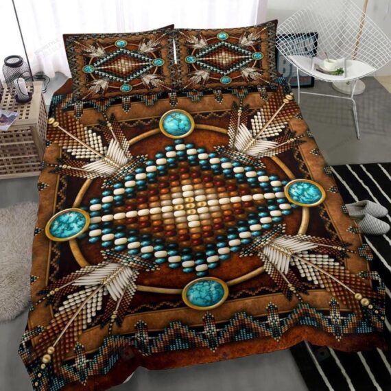 Personalized Bedding Set - Brown Native American Included 1 Soft Duvet Cover or Quilt and 2 Lightweight Breathe Pillowcases