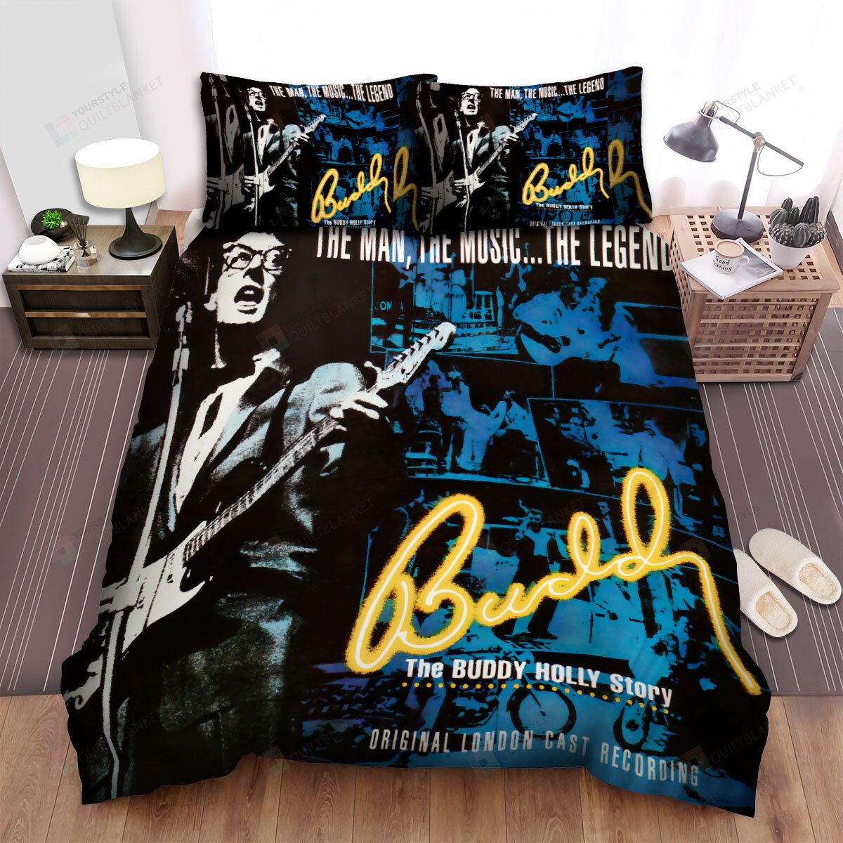 Personalized Bedding Set - Buddy Holly The Buddy Holly Story Spread Included 1 Soft Duvet Cover or Quilt and 2 Lightweight Breathe Pillowcases