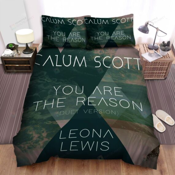 Personalized Bedding Set - Calum Scott Duet Version Spread Included 1 Soft Duvet Cover or Quilt and 2 Lightweight Breathe Pillowcases