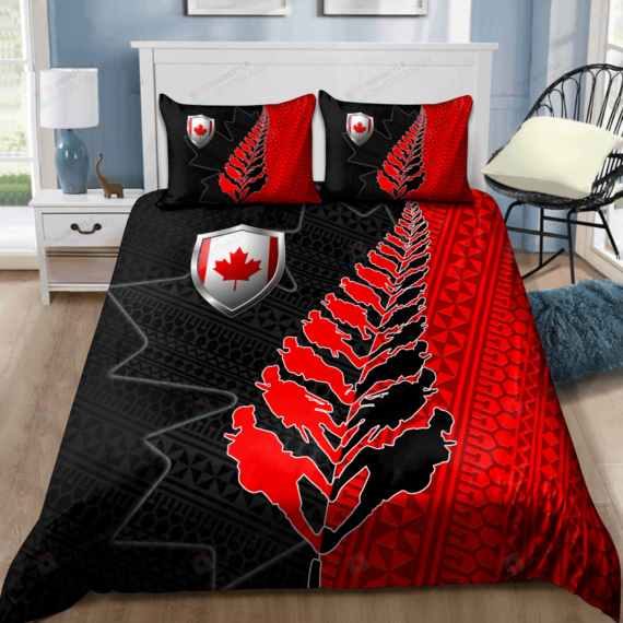 Personalized Bedding Set - Canadian Veteran Remembrance Day Spread Included 1 Soft Duvet Cover or Quilt and 2 Lightweight Breathe Pillowcases