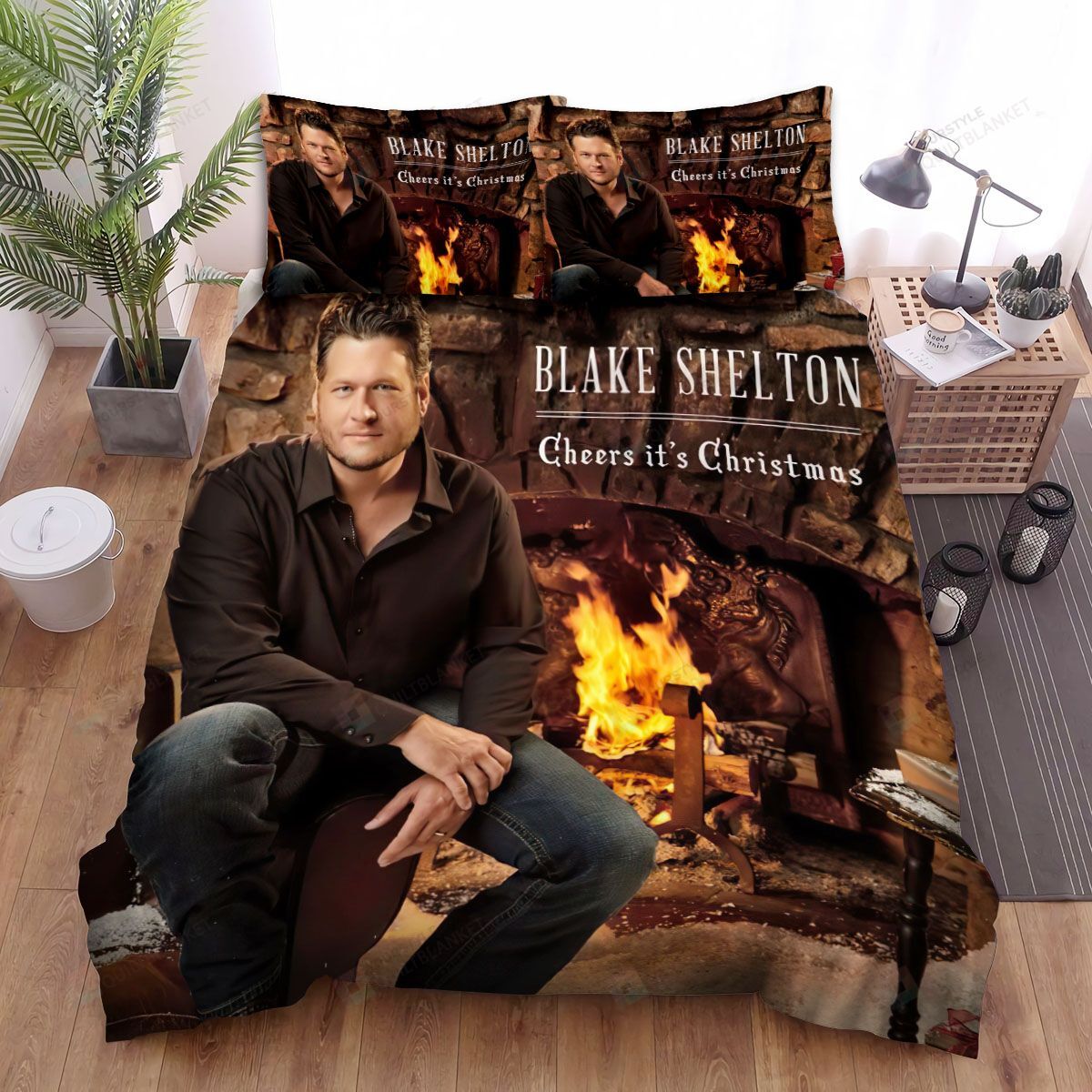 Personalized Bedding Set - Cheer It's Christmas Spread Included 1 Soft Duvet Cover or Quilt and 2 Lightweight Breathe Pillowcases