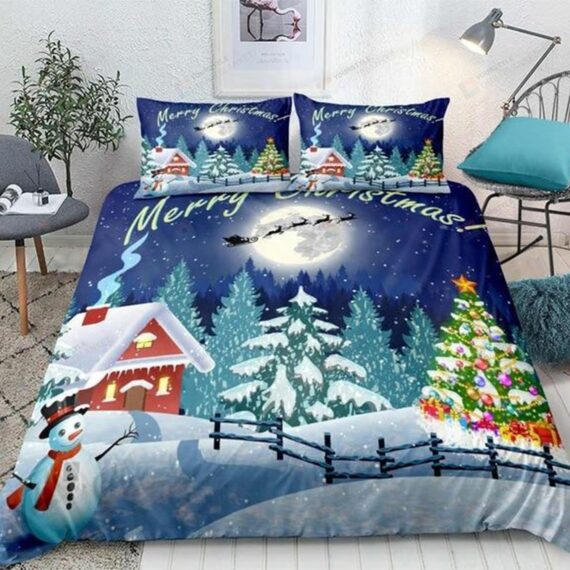 Personalized Bedding Set - Christmas Santa Claus Is Coming To Town Cotton Spread Included 1 Soft Duvet Cover or Quilt and 2 Lightweight Breathe Pillowcases