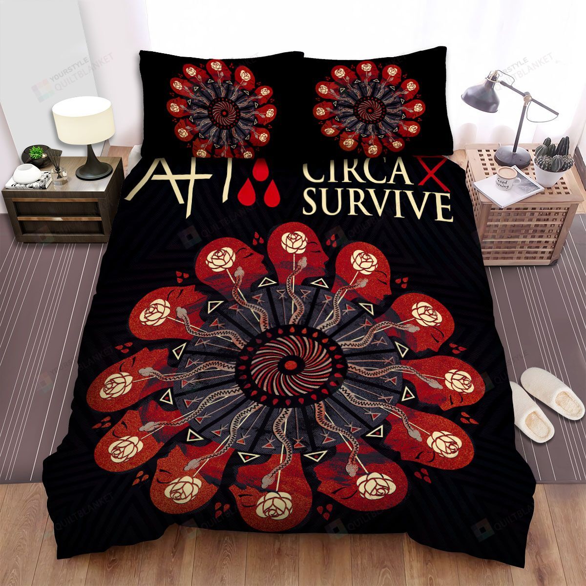Personalized Bedding Set - Circa Survive Band Afi Circa Survive Tour Poster Spread Included 1 Soft Duvet Cover or Quilt and 2 Lightweight Breathe Pillowcases