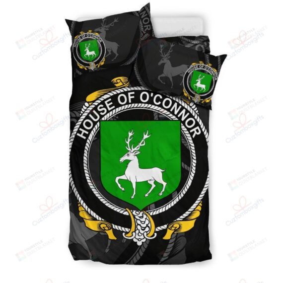 Personalized Bedding Set - Connor O'connor Corcomroe Crest Shamrock Included 1 Soft Duvet Cover or Quilt and 2 Lightweight Breathe Pillowcases