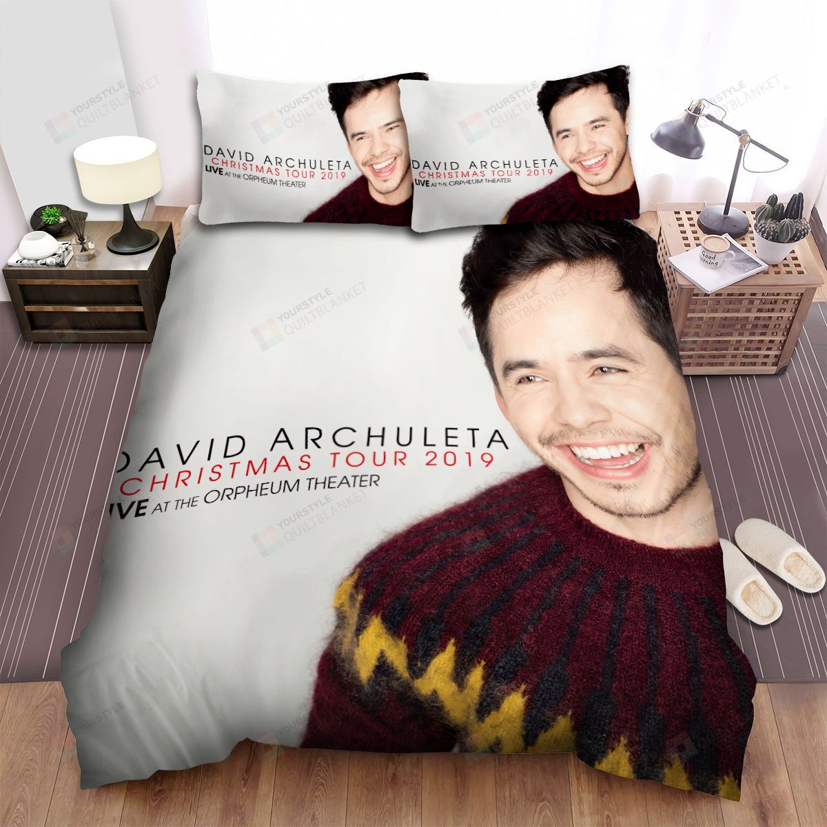 Personalized Bedding Set - David Archuleta Christmas Tour Spread Included 1 Soft Duvet Cover or Quilt and 2 Lightweight Breathe Pillowcases