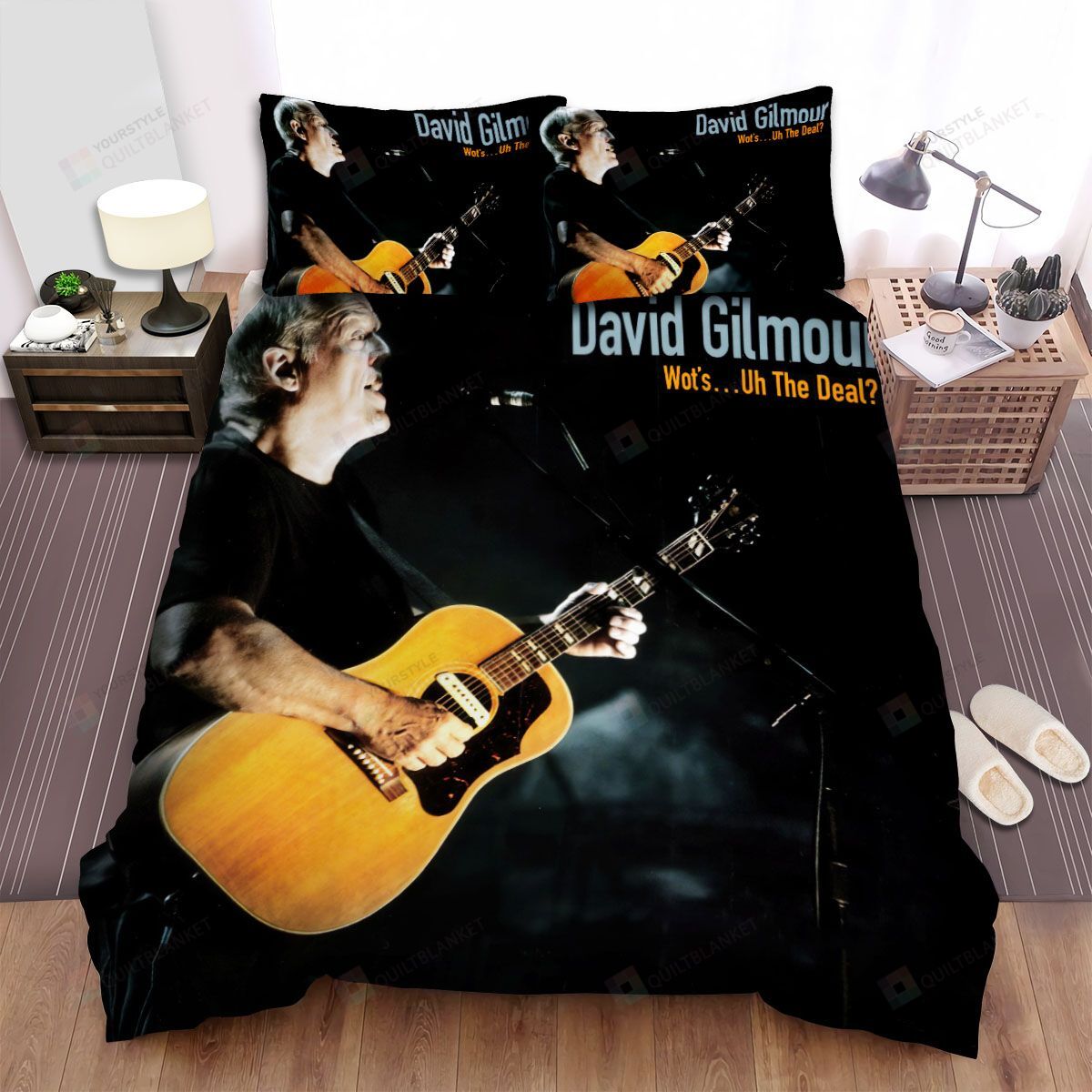 Personalized Bedding Set - David Gilmour Wot's Uh The Deal Live Gdansk Spread Included 1 Soft Duvet Cover or Quilt and 2 Lightweight Breathe Pillowcases