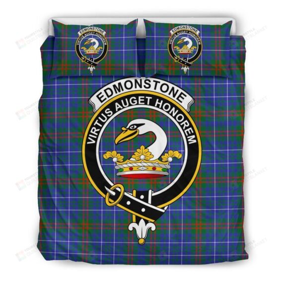 Personalized Bedding Set - Elliot Clan Badge Tartan Cotton Spread Included 1 Soft Duvet Cover or Quilt and 2 Lightweight Breathe Pillowcases