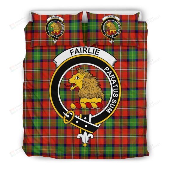 Personalized Bedding Set - Fairlie Clan Badge Tartan Cotton Spread Included 1 Soft Duvet Cover or Quilt and 2 Lightweight Breathe Pillowcases