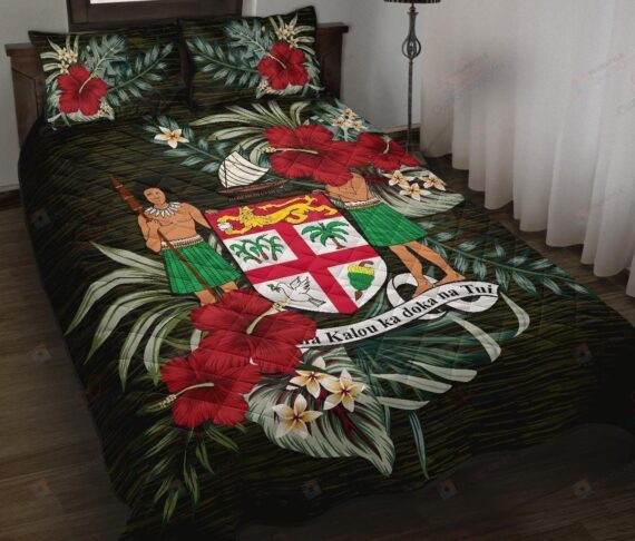 Personalized Bedding Set - Fiji Polynesian Special Hibiscus Included 1 Soft Duvet Cover or Quilt and 2 Lightweight Breathe Pillowcases