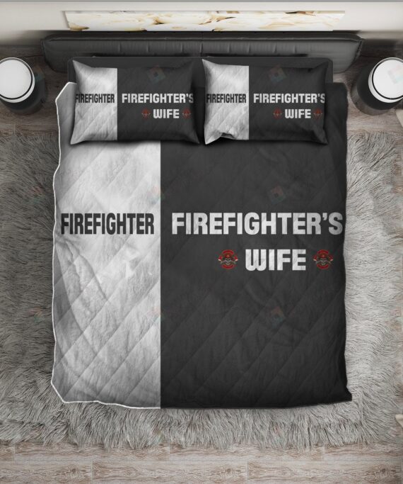 Personalized Bedding Set - Firefighter Cotton Spread Included 1 Soft Duvet Cover or Quilt and 2 Lightweight Breathe Pillowcases