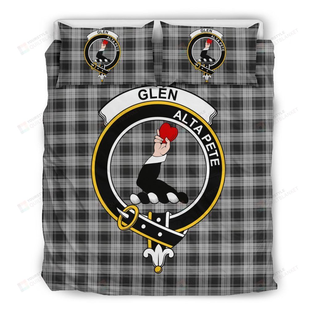 Personalized Bedding Set - Glendinning Clan Badge Tartan Cotton Spread Included 1 Soft Duvet Cover or Quilt and 2 Lightweight Breathe Pillowcases