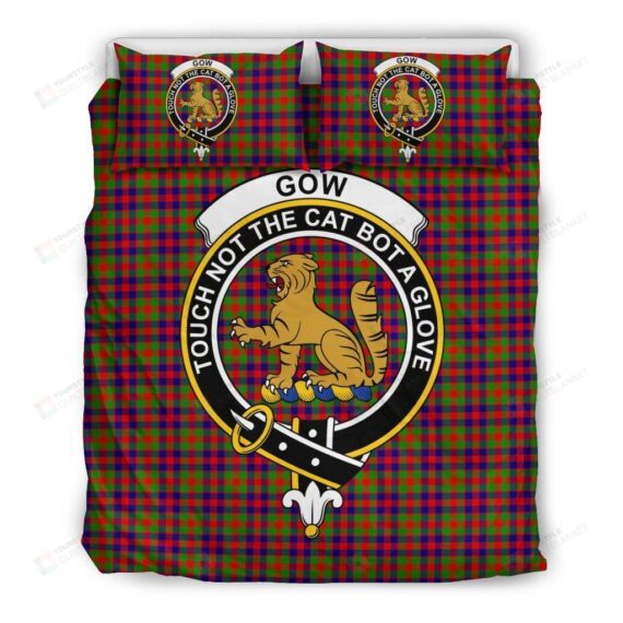 Personalized Bedding Set - Gow Mcgouan Clan Badge Tartan Cotton Spread Included 1 Soft Duvet Cover or Quilt and 2 Lightweight Breathe Pillowcases