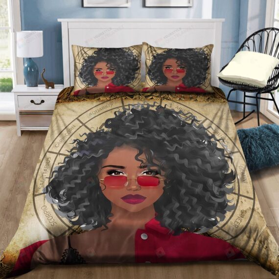 Personalized Bedding Set - Horoscope Black Spread Included 1 Soft Duvet Cover or Quilt and 2 Lightweight Breathe Pillowcases