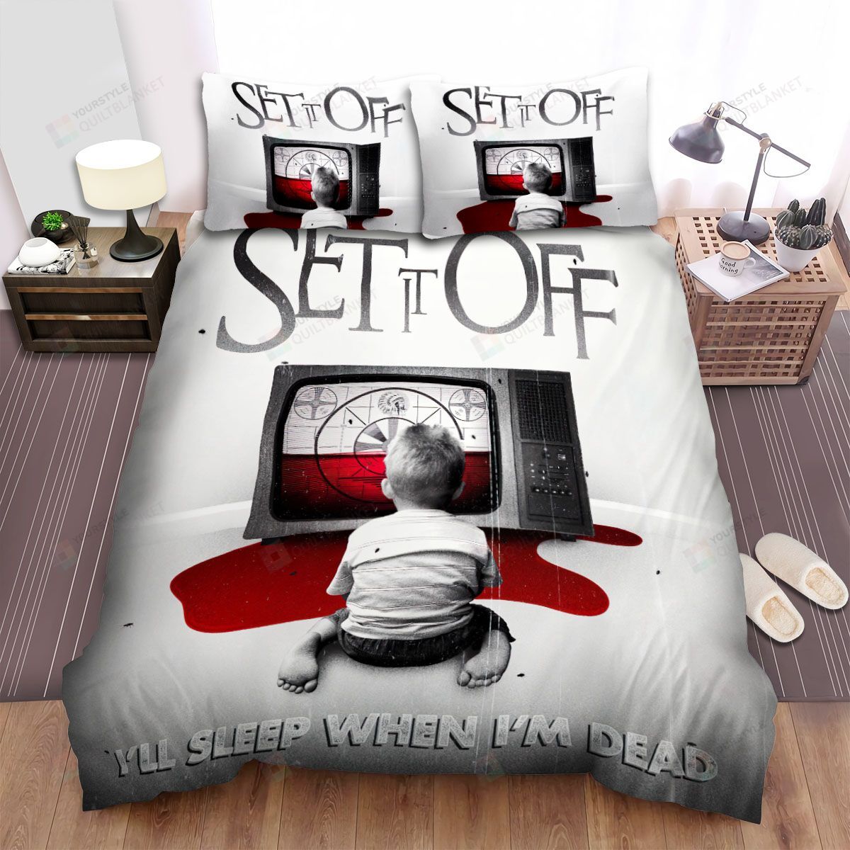 Personalized Bedding Set - It Off I'll Will Sleep When I'am Dead Spread Included 1 Soft Duvet Cover or Quilt and 2 Lightweight Breathe Pillowcases