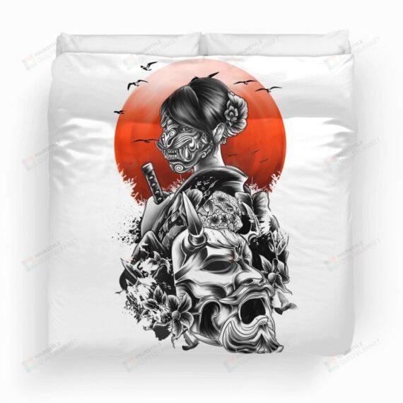 Personalized Bedding Set - Japanese The Day Of Sakura Art Included 1 Soft Duvet Cover or Quilt and 2 Lightweight Breathe Pillowcases