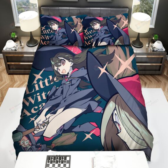 Personalized Bedding Set - Little Witch Academia Akko Her Classmates Spread Included 1 Soft Duvet Cover or Quilt and 2 Lightweight Breathe Pillowcases