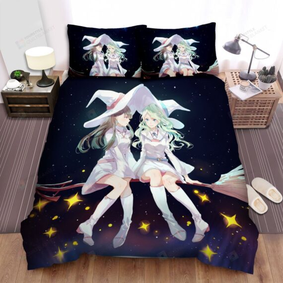 Personalized Bedding Set - Little Witch Academia Kagari Atsuko Diana Cavendish Starry Night Sky Spread Included 1 Soft Duvet Cover or Quilt and 2 Lightweight Breathe Pillowcases