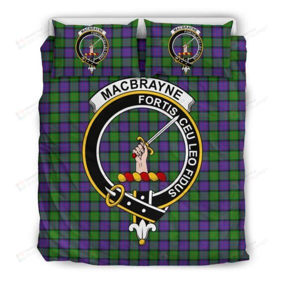 Personalized Bedding Set - Macbrayne Clan Badge Tartan Cotton Spread Included 1 Soft Duvet Cover or Quilt and 2 Lightweight Breathe Pillowcases