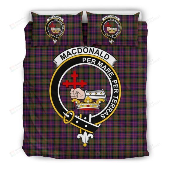 Personalized Bedding Set - Macdonald Donald Clan Badge Tartan Cotton Spread Included 1 Soft Duvet Cover or Quilt and 2 Lightweight Breathe Pillowcases