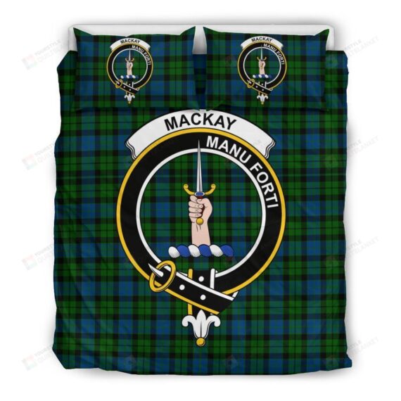 Personalized Bedding Set - Mackenzie Clan Badge Tartan Cotton Spread Included 1 Soft Duvet Cover or Quilt and 2 Lightweight Breathe Pillowcases