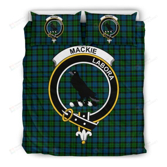 Personalized Bedding Set - Mackie Clan Badge Tartan Cotton Spread Included 1 Soft Duvet Cover or Quilt and 2 Lightweight Breathe Pillowcases