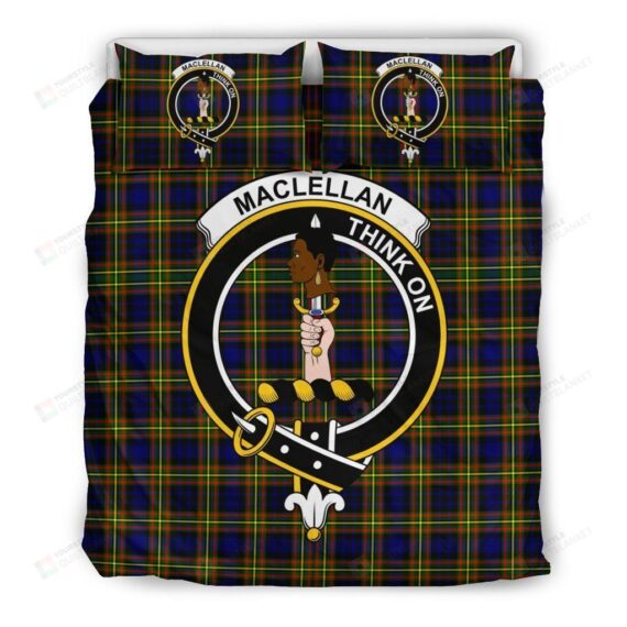 Personalized Bedding Set - Maclellan Clan Badge Tartan Cotton Spread Included 1 Soft Duvet Cover or Quilt and 2 Lightweight Breathe Pillowcases