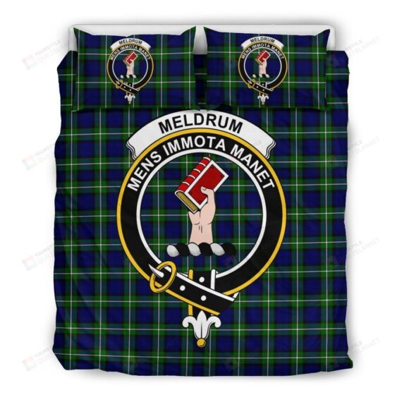Personalized Bedding Set - Meldrum Forbes Clan Badge Tartan Cotton Spread Included 1 Soft Duvet Cover or Quilt and 2 Lightweight Breathe Pillowcases