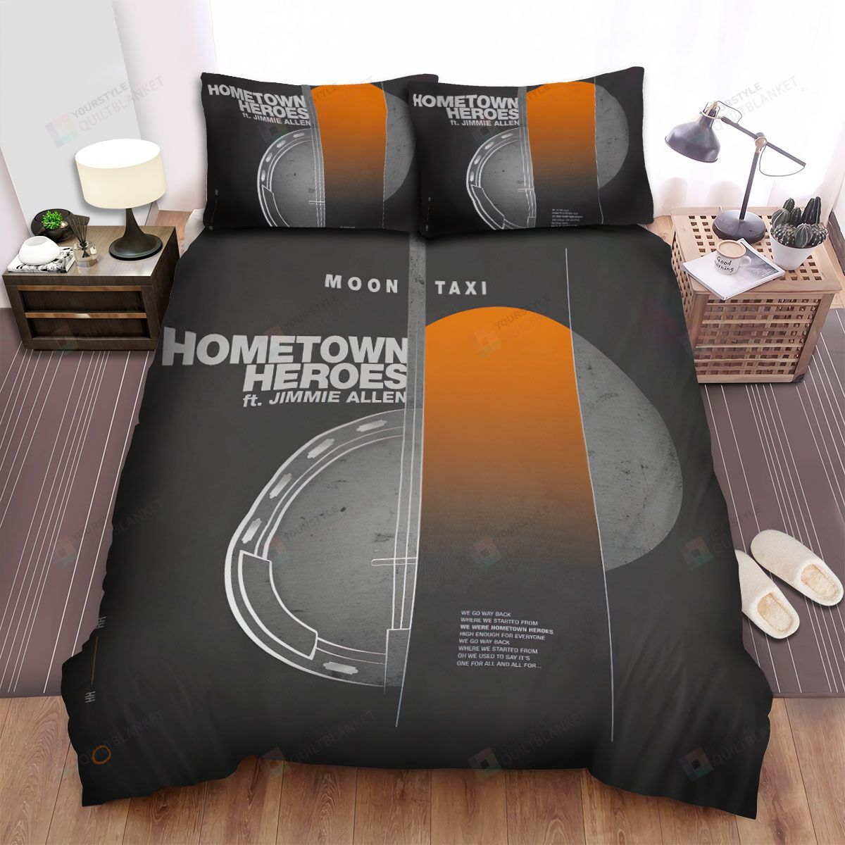 Personalized Bedding Set - Moon Taxi Hometown Heroes Spread Included 1 Soft Duvet Cover or Quilt and 2 Lightweight Breathe Pillowcases