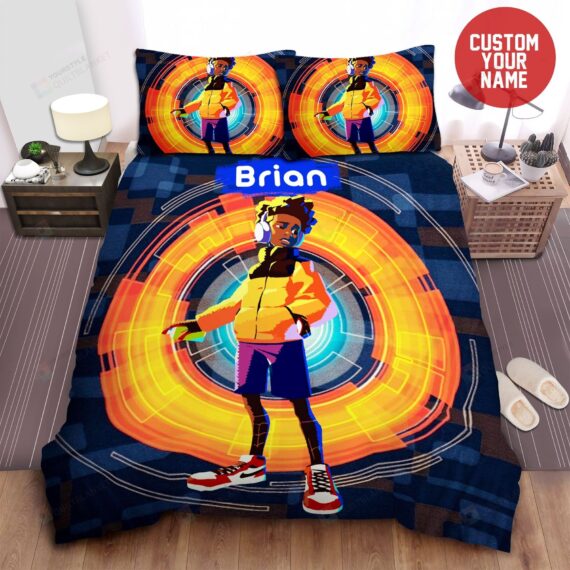 Personalized Bedding Set - Music Black Afro Custom Name Included 1 Soft Duvet Cover or Quilt and 2 Lightweight Breathe Pillowcases