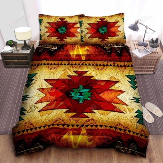 Personalized Bedding Set - Native American Ancient Painting Spread Included 1 Soft Duvet Cover or Quilt and 2 Lightweight Breathe Pillowcases