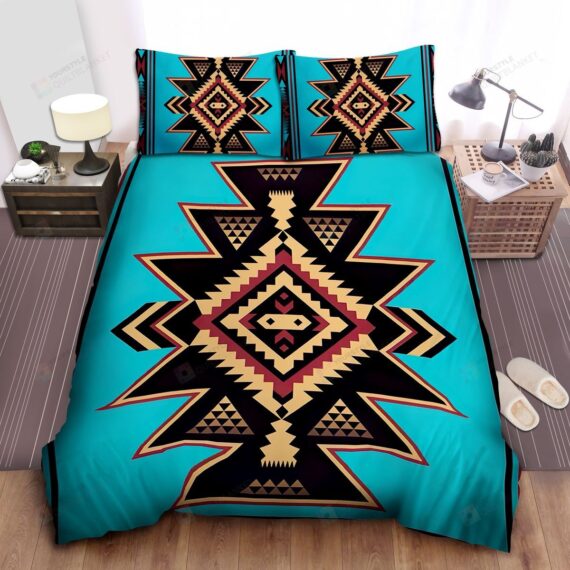 Personalized Bedding Set - Native American Night Life Pattern Spread Included 1 Soft Duvet Cover or Quilt and 2 Lightweight Breathe Pillowcases