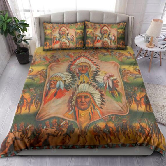 Personalized Bedding Set - Native American Spread Included 1 Soft Duvet Cover or Quilt and 2 Lightweight Breathe Pillowcases
