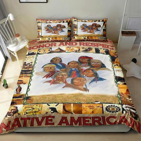 Personalized Bedding Set - Native American Spread Included 1 Soft Duvet Cover or Quilt and 2 Lightweight Breathe Pillowcases