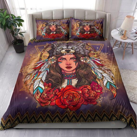 Personalized Bedding Set - Native American Spread Included 1 Soft Duvet Cover or Quilt and 2 Lightweight Breathe Pillowcases