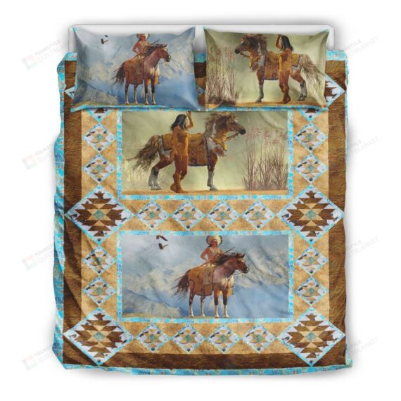 Personalized Bedding Set - Native American Spread Included 1 Soft Duvet Cover or Quilt and 2 Lightweight Breathe Pillowcases