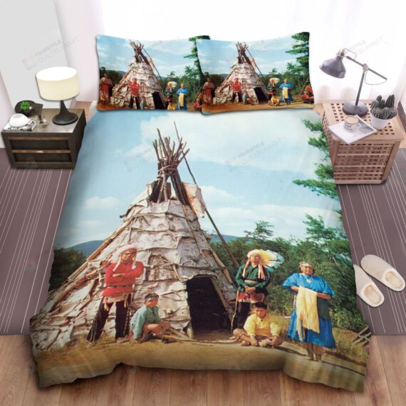 Personalized Bedding Set - Native American Tent Photograph Spread Included 1 Soft Duvet Cover or Quilt and 2 Lightweight Breathe Pillowcases