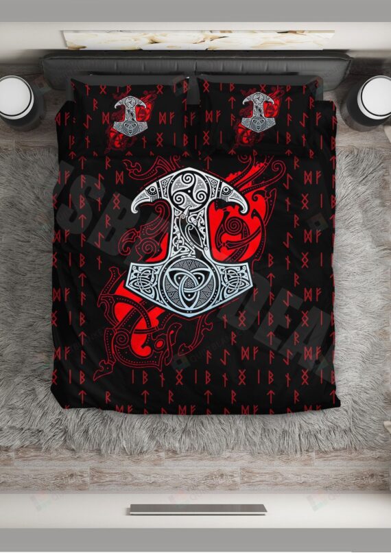 Personalized Bedding Set - Norse Power Sky Cotton Spread Included 1 Soft Duvet Cover or Quilt and 2 Lightweight Breathe Pillowcases