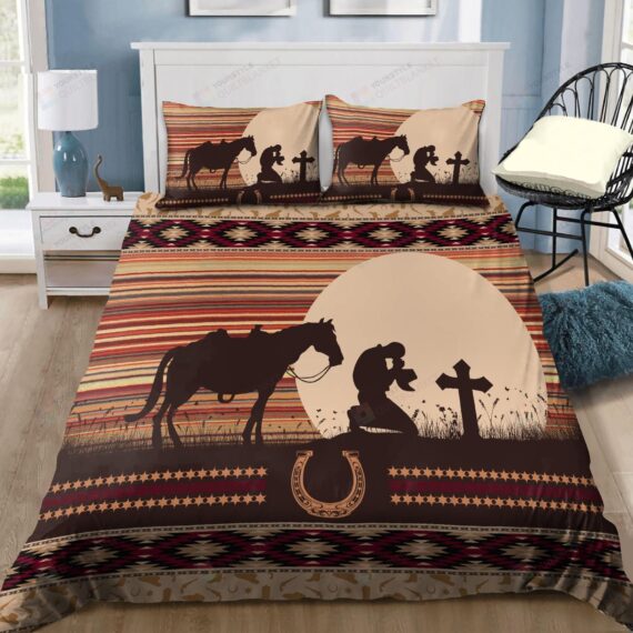 Personalized Bedding Set - Respectful Cowboy Spread Included 1 Soft Duvet Cover or Quilt and 2 Lightweight Breathe Pillowcases