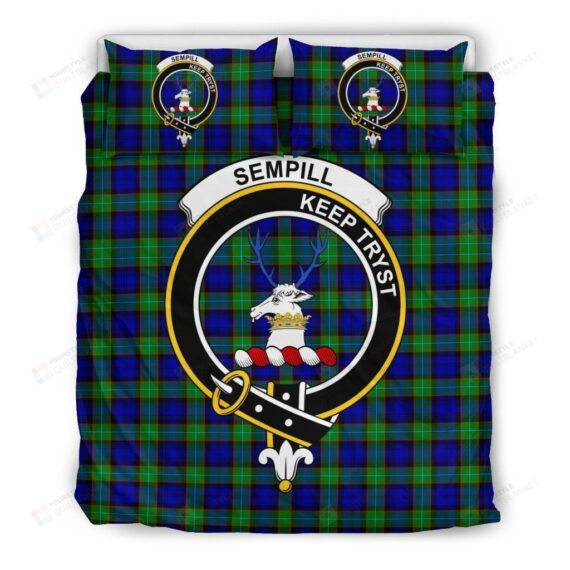 Personalized Bedding Set - Seton Hunting Clan Badge Tartan Cotton Spread Included 1 Soft Duvet Cover or Quilt and 2 Lightweight Breathe Pillowcases