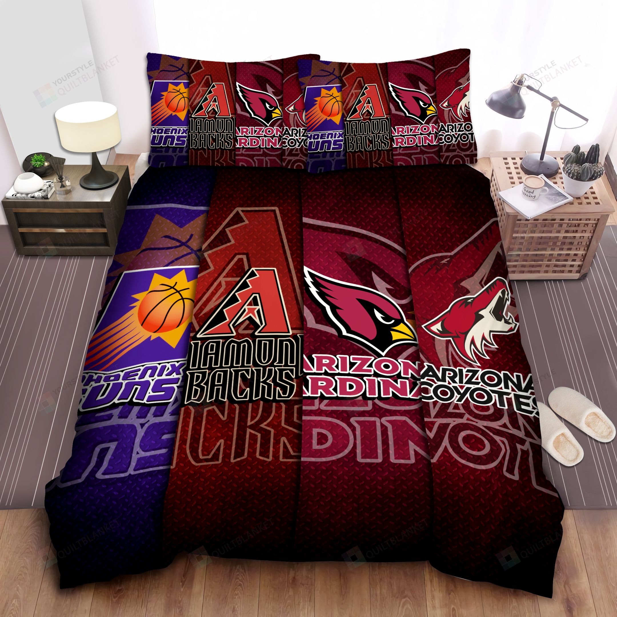 Personalized Bedding Set - Sports Arizona Sport Teams Spread Included 1 Soft Duvet Cover or Quilt and 2 Lightweight Breathe Pillowcases
