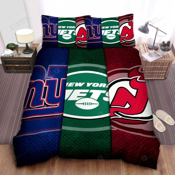 Personalized Bedding Set - Sports New Jersey Sport Teams Spread Included 1 Soft Duvet Cover or Quilt and 2 Lightweight Breathe Pillowcases