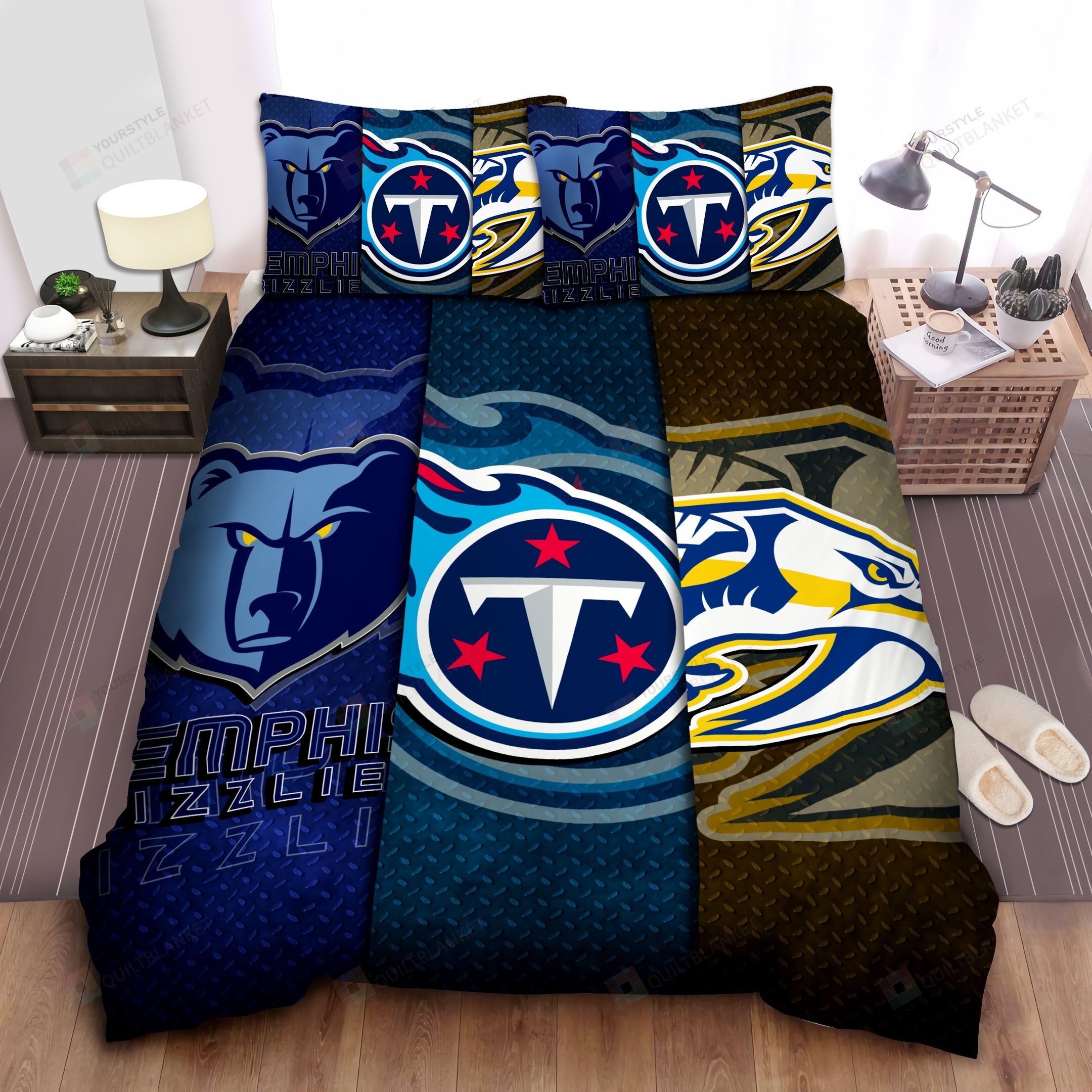Personalized Bedding Set - Sports Tennessee Sport Teams Spread Included 1 Soft Duvet Cover or Quilt and 2 Lightweight Breathe Pillowcases